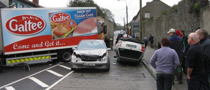 Once again, Slane plays host to a road traffic accident on 23rd March 2009. Miraculously, no-one is killed